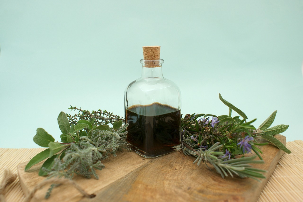 absolute oil bottle flowers